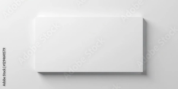 Fototapeta Blank White Rectangular Surface on Neutral Background, Ideal for Presentations and Designs