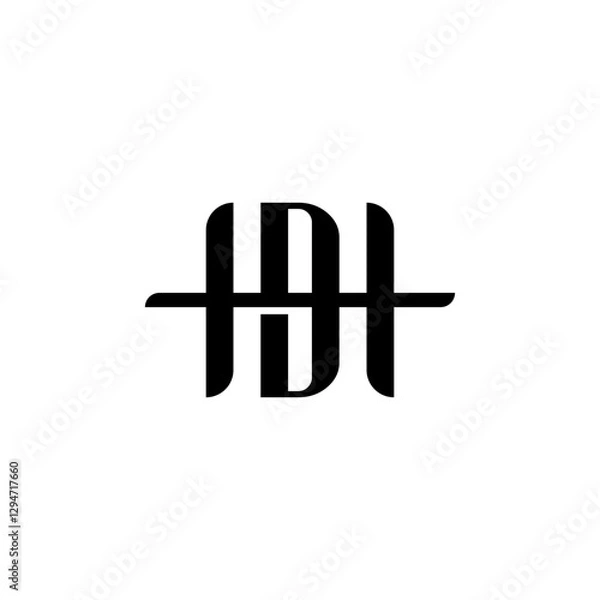 Obraz letter dh initial logo monogram vector black color