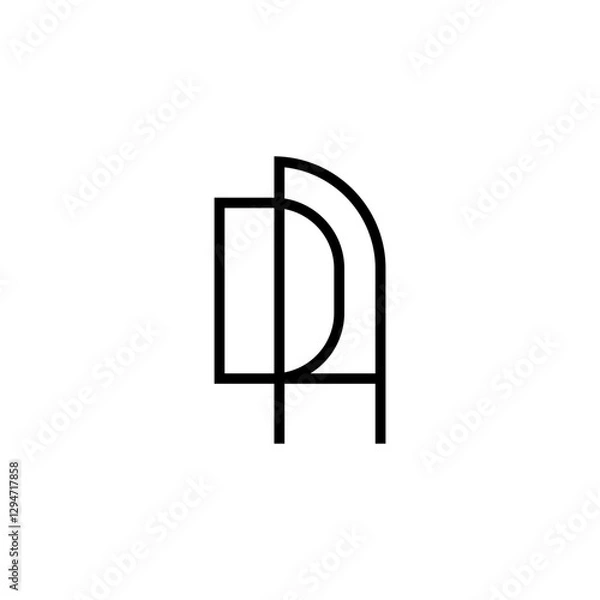 Obraz letter dh initial logo monogram vector black color