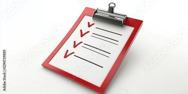 Obraz Red Clipboard Checklist: Productivity and Organization
