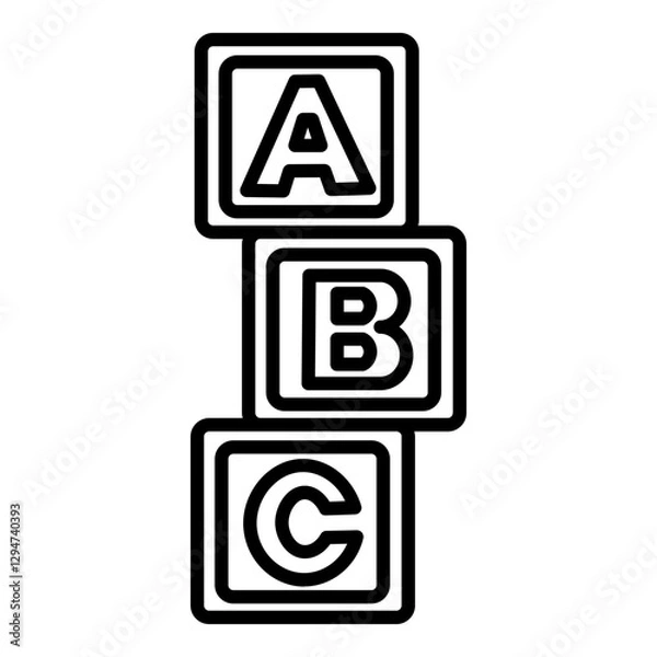 Obraz ABC Toy Blocks Vector illustration Icon