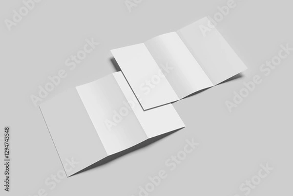 Obraz Blank trifold brochure for mockup - DL brochure mockup