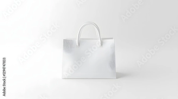 Fototapeta Minimalist white handbag displayed against a clean background, emphasizing its sleek design