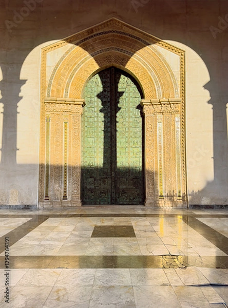 Obraz Beautiful arched doorway with shadows of Roman columns