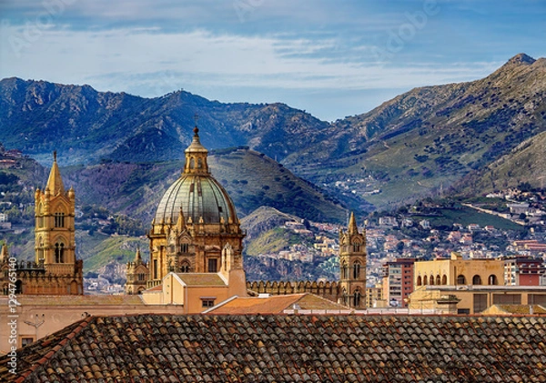 Obraz Skyline of Palermo from high viewpoint 

