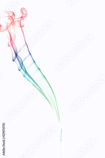 Obraz Different colors smoke on white background