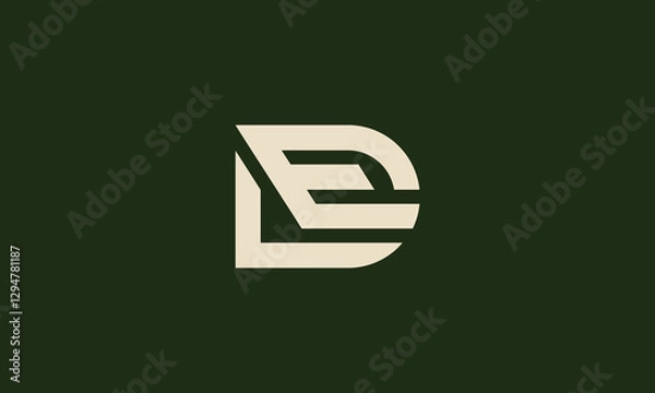Obraz DE or ED Initials Letter Vector
