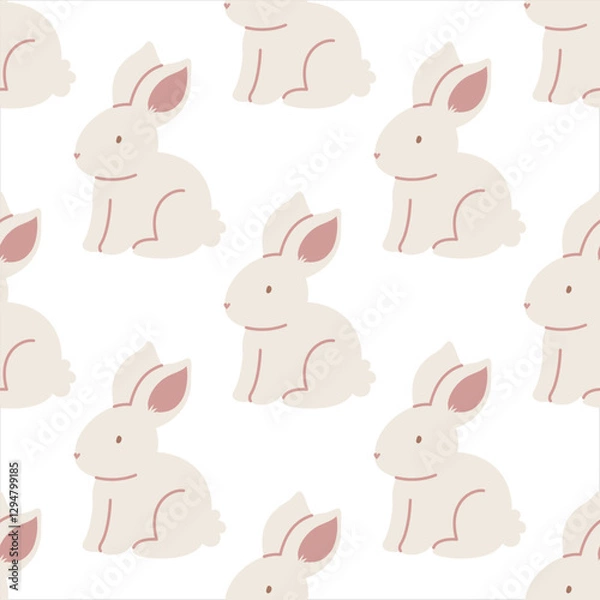 Fototapeta Vector seamless pattern with bunnies