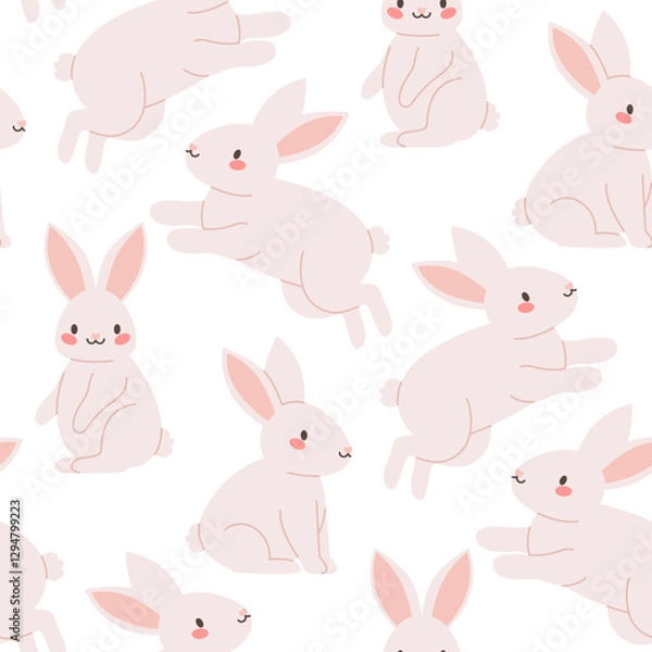 Fototapeta Vector seamless pattern with bunnies