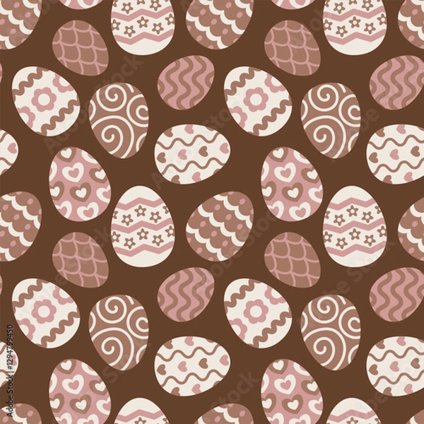 Fototapeta Vector seamless pattern with easter eggs