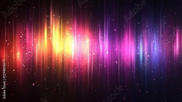 Obraz Colorful Sound Waves Abstract Background with Light Effects