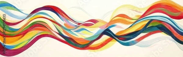 Fototapeta This artwork features dynamic, colorful waves that illustrate an artistic flow, symbolizing the interplay of emotions, creativity, and the vibrancy of life through color.