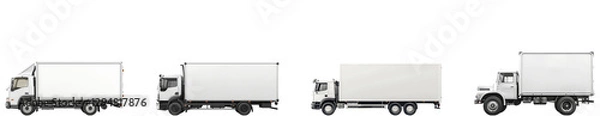 Fototapeta box truck template on transparent background collection set