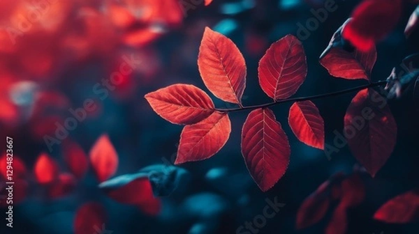Fototapeta Red Autumn Leaves Close Up