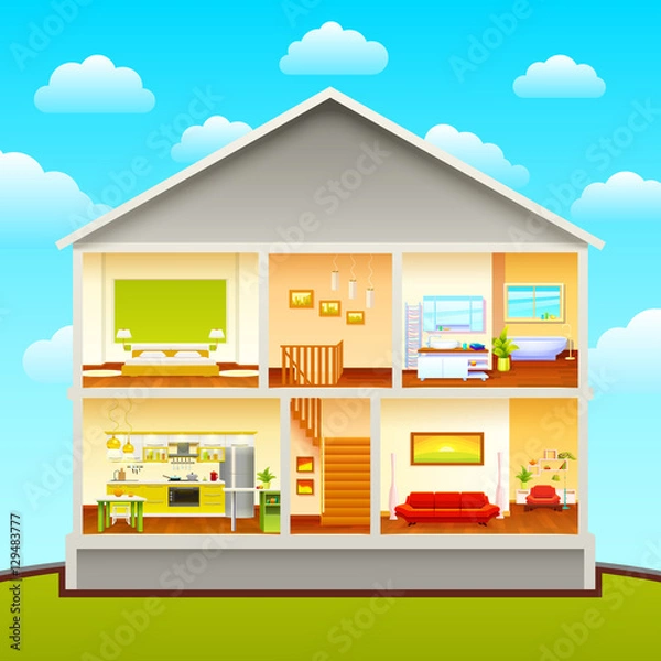 Fototapeta House Interiors Design Composition