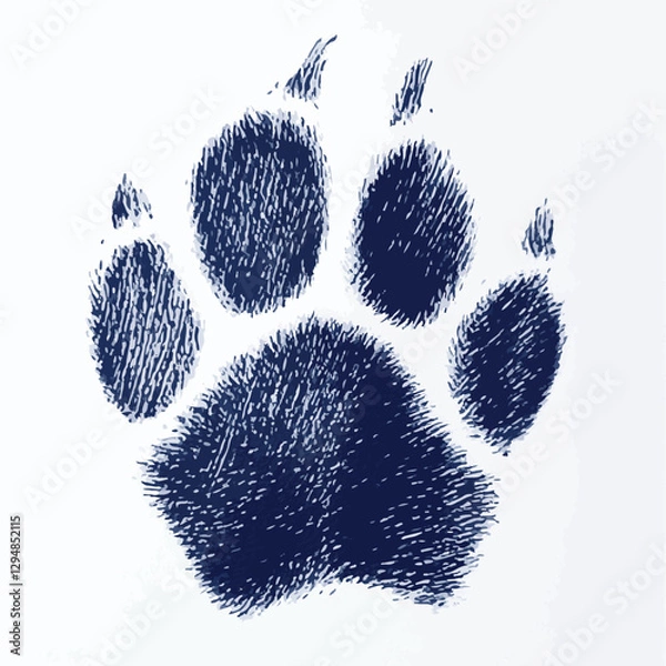 Fototapeta Four pairs of vector paws, Whiskers & Paws Artistic Footprints, Grunge Icons, Symbols for Pet Enthusiasts Art & Illustration