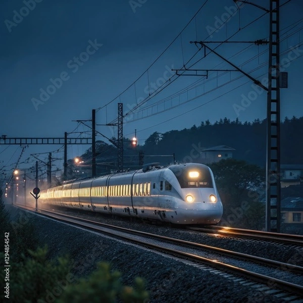 Obraz  bullet train at night