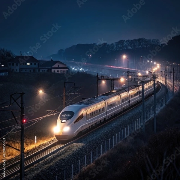 Fototapeta  bullet train at night