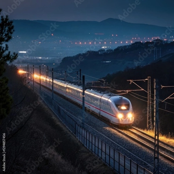 Obraz train in the night