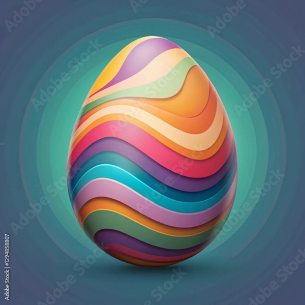 Fototapeta Easter background with colorful 3d Easter egg. Abstract trendy background with colorful 3d Easter egg. Easter card with Easter egg. Beautiful stylish Easter background.illustration vector.