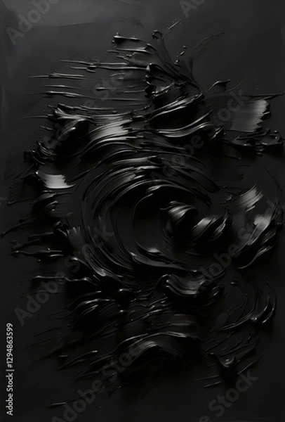 Obraz Black and white. Minimalist abstract black background. Oil paint. Illustration