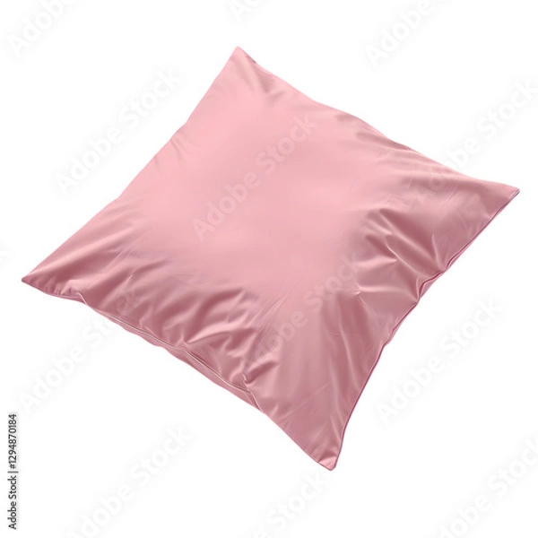 Fototapeta Soft cotton pillow in a subtle pink hue ideal for bedroom comfort and relaxation for any time of day