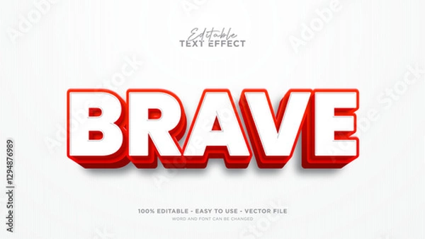 Fototapeta Editable red text effect, bold 3d text style effect