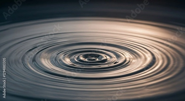 Fototapeta Close-up of a water ripple effect with soft lighting and reflections