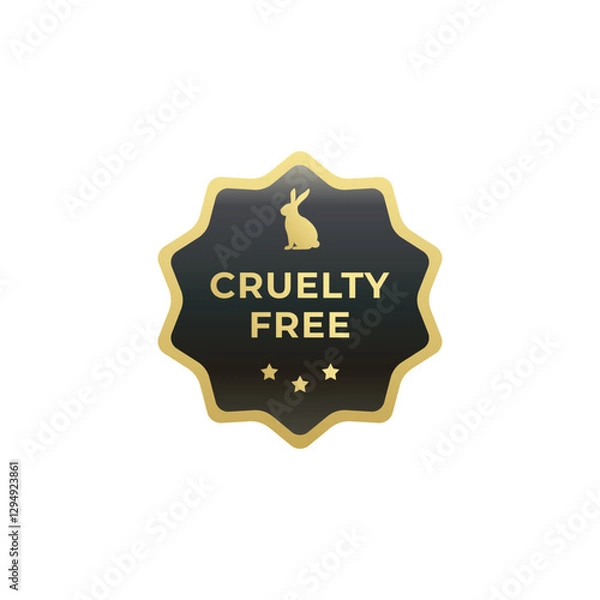 Obraz Cruelty Free label stamp vector isolated EPS. Best Cruelty Free label for product packaging design element. Cruelty Free symbol for Product packaging Design Element.