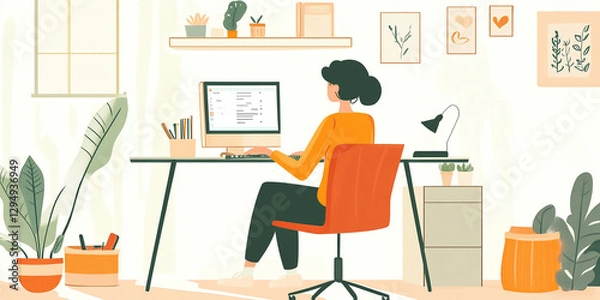 Obraz en télétravail - IA Generative