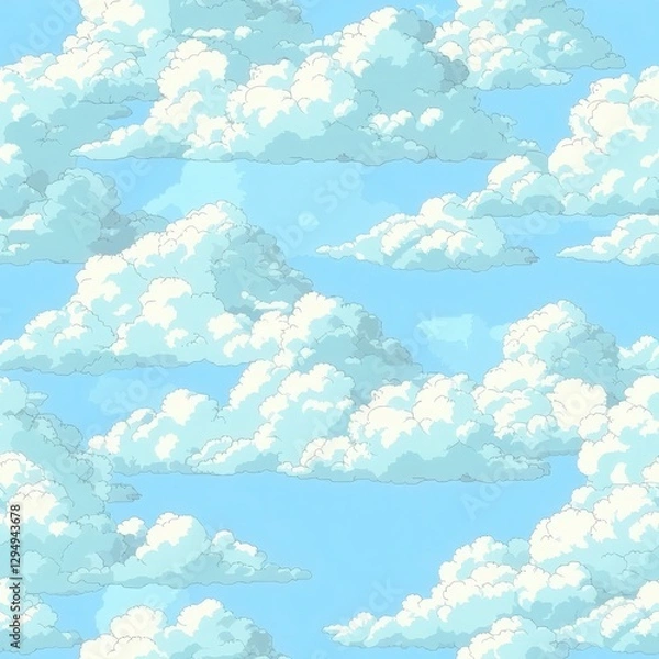 Obraz Beautiful Sky with Fluffy Clouds