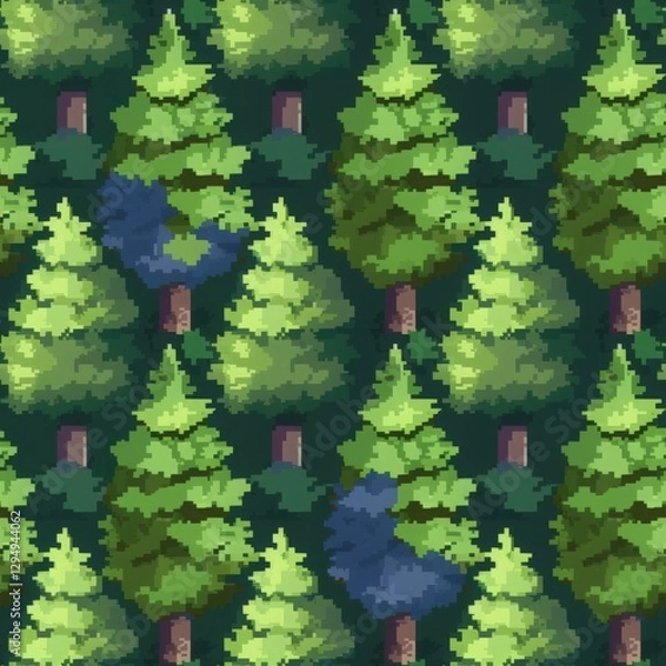 Obraz Lush Green Forest Pattern for Design Projects