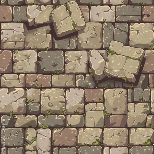 Obraz Textured Stone Wall Background for Games