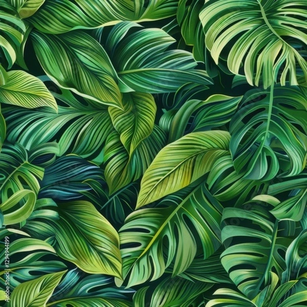 Obraz Vibrant Tropical Leaf Patterns for Design