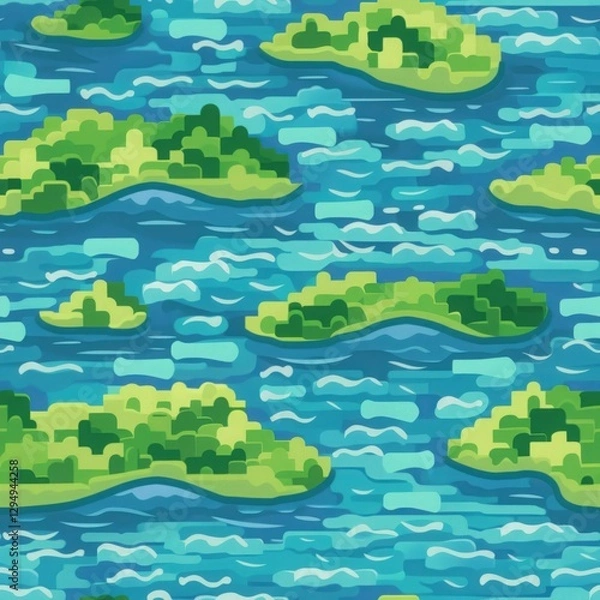 Obraz Vibrant Island Patterns in Blue Waters