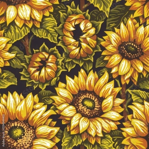Obraz Vibrant Sunflower Pattern for Home Decor