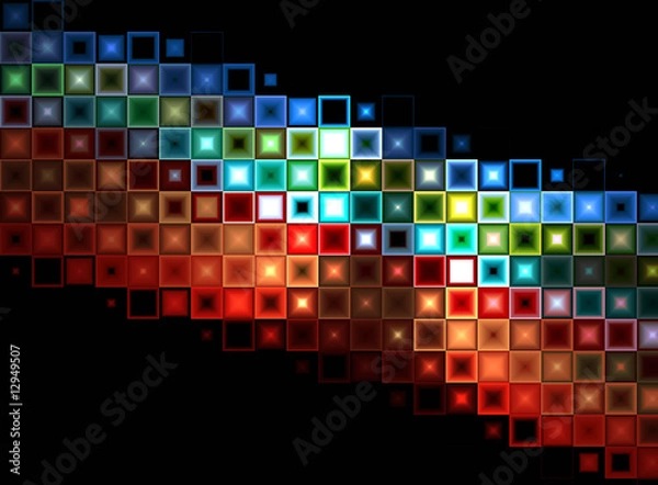 Obraz Rainbow square tiles