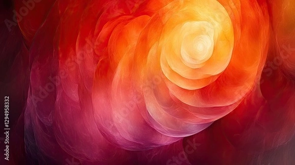 Fototapeta Abstract swirling pattern of vibrant orange and red hues creating a dynamic visual effect