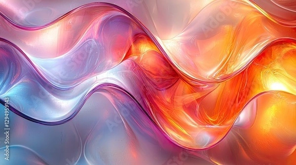 Fototapeta Abstract colorful waves of light blending harmoniously, creating a vibrant visual experience