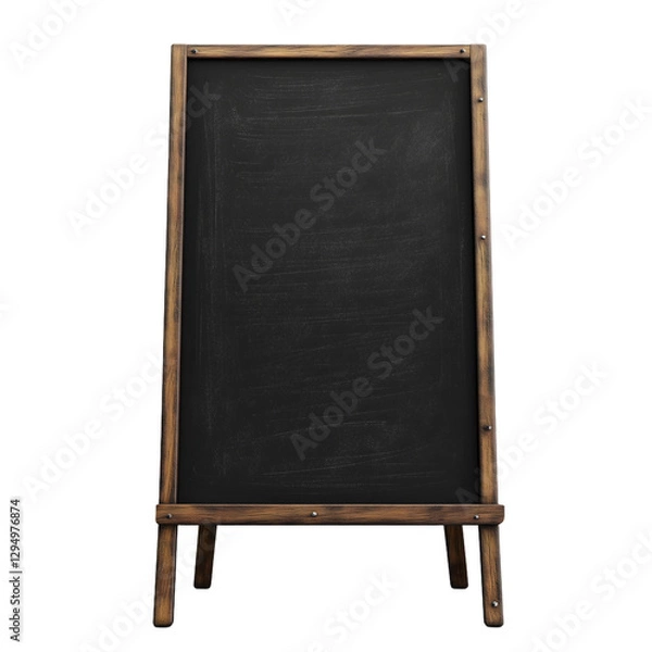 Obraz Blackboard wood texture design sign isolated on transparent background