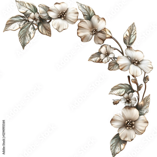 Obraz floral leaf corner graphic isolated on transparent background