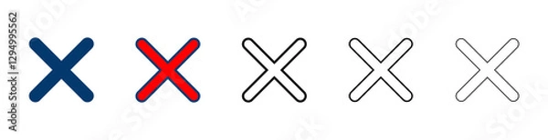 Fototapeta Close icon vector isolated on white background. Delete icon. remove, cancel, exit symbol