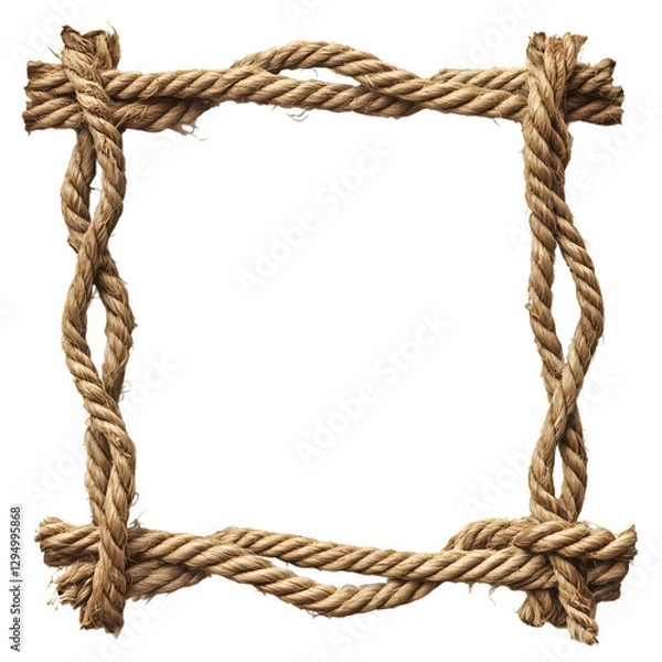 Fototapeta Frame rope style set elegant isolated on transparent background