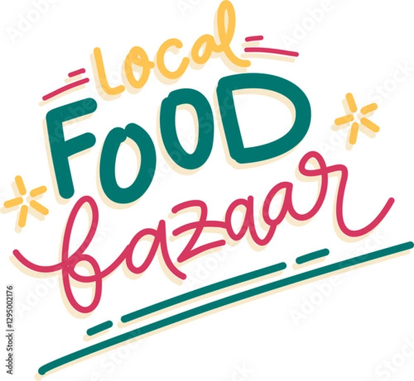 Fototapeta Local Food Bazaar Vlog Title Lettering