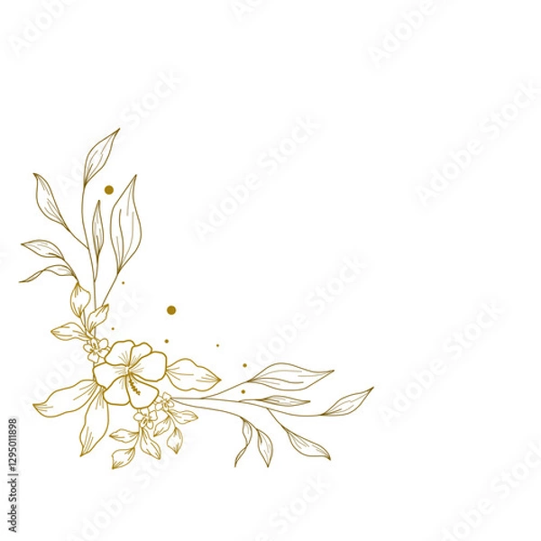 Obraz Golden flower Border frame 