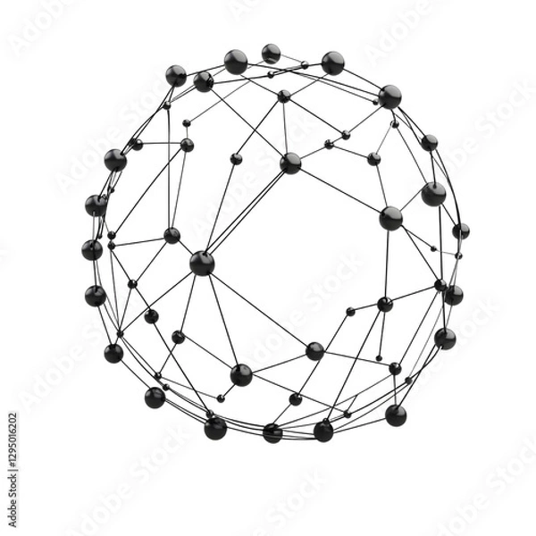 Fototapeta Sphere network graphic texture elegant isolated on transparent background