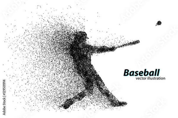 Obraz silhouette of a baseball player from particle.