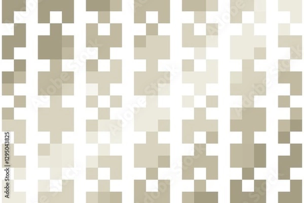 Fototapeta Soft brown and beige square vertical pattern with abstract pixelated stripes. Modern digital texture concept