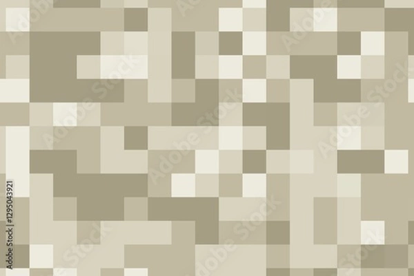Fototapeta Soft brown and beige pixelated square abstract pattern with a modern geometric texture. Digital grid concept