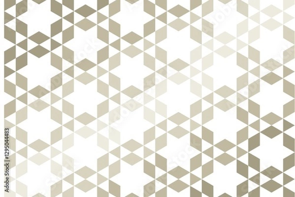 Fototapeta Geometric hexagonal pattern in soft brown and beige with structured symmetrical design. Modern mosaic concept